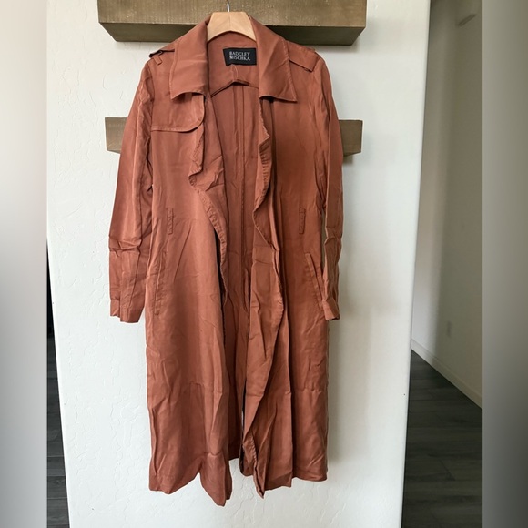 Badgley Mischka Terracotta Trench Coat - Picture 3 of 12